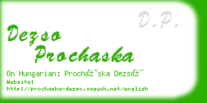 dezso prochaska business card